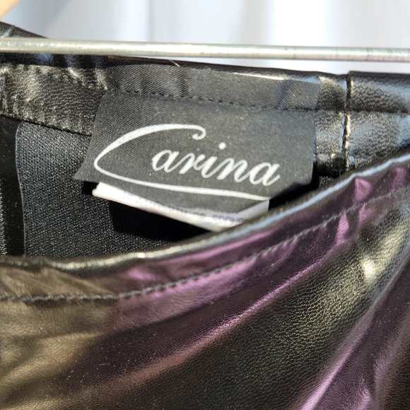 Vintage  Carina PVC black pants women's 13/14 - Picture 5 of 9